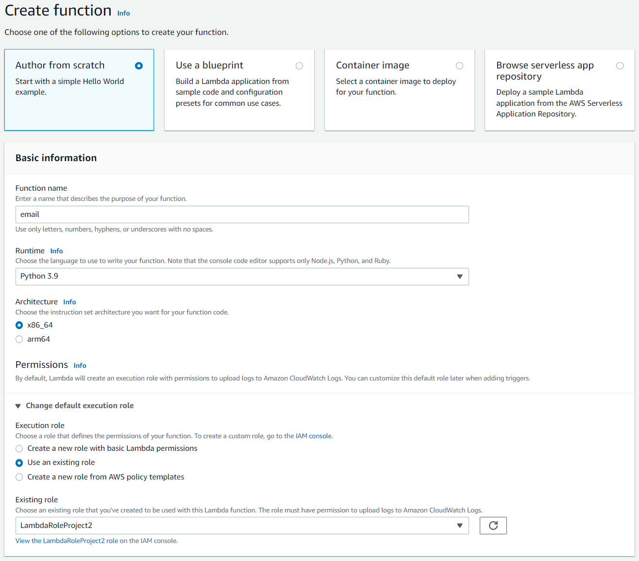 Lambda Create Function
