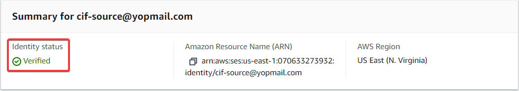Source Email Address Verified