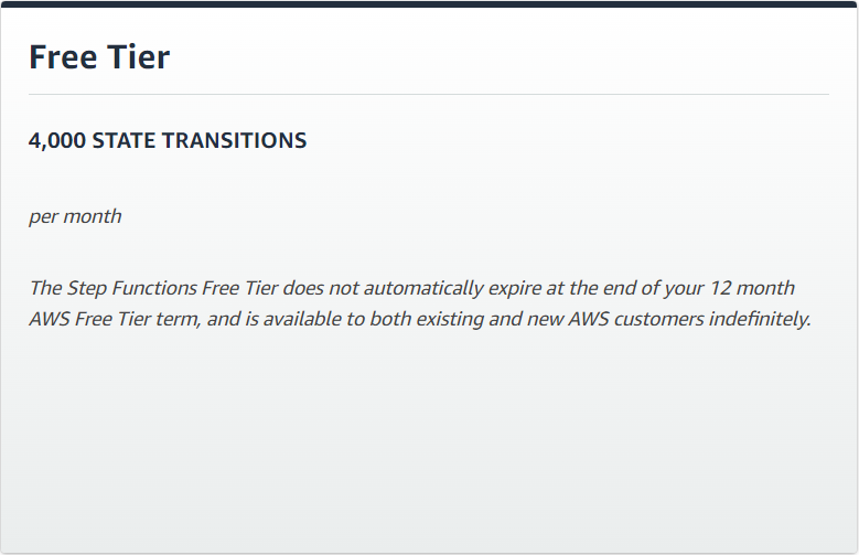 Step Functions Free Tier